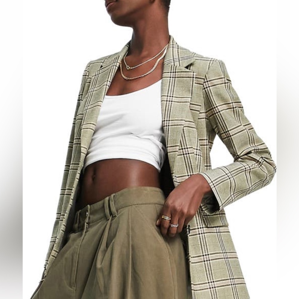 Top shop plaid blazer
